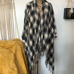 Braeve evereve fringe plaid shirt